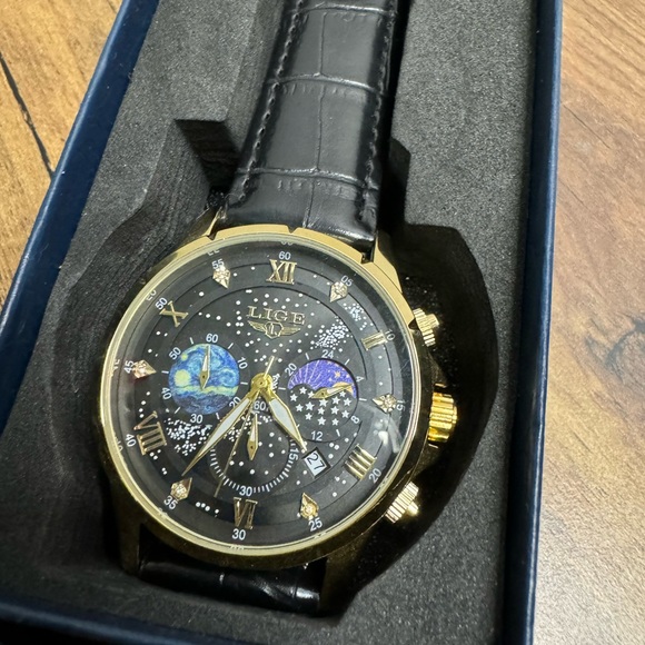 nice black Lige watch for men - Picture 1 of 3